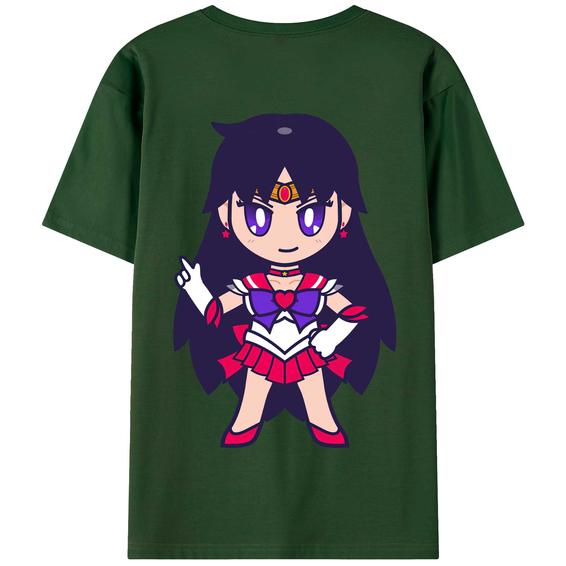 （画像用） 美少女戦士セーラームーン 火野レイ ひの レイ Sailor Moon Hino Rei （セーラーマーズ,Sailor Mars） 綿100％半袖Tシャツ（背面プリント）